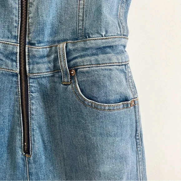 Alice + Olivia Size 24 Gorgeous Gaucho Love Me Denim Cropped Wide Leg Jumpsuit - Picture 7 of 10